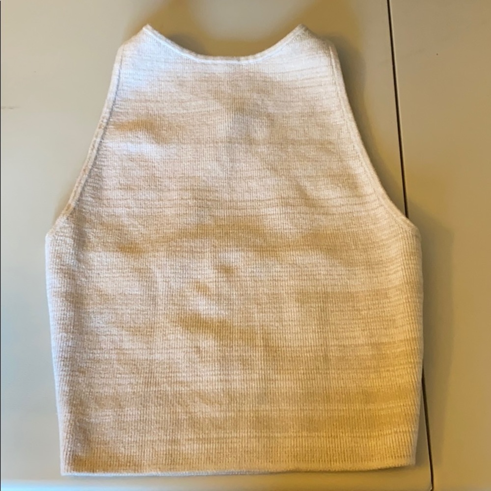 Hollister neutral ribbed knit halter